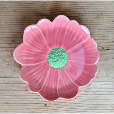Flower Trinket Dish - Pink with Green Centre – High quality House of Dudley homewares